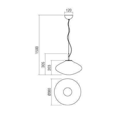 Redo 01-1619 - Пендел ABSOLUTE 1xE27/42W/230V сив