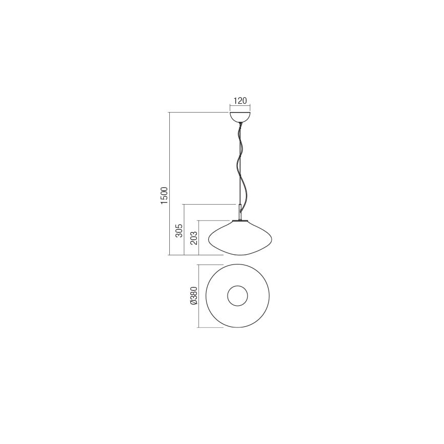 Redo 01-1619 - Пендел ABSOLUTE 1xE27/42W/230V сив