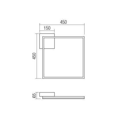 Redo 01-1638 - Димируемо LED таванно осветително тяло KLEE LED/30W/230V 45x45 см бяло