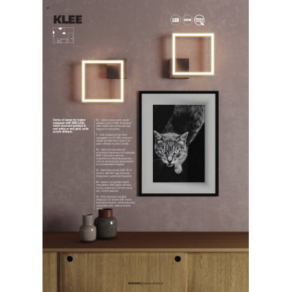 Redo 01-1639 - Димируемо LED таванно осветително тяло KLEE LED/30W/230V 45x45 cm златисто