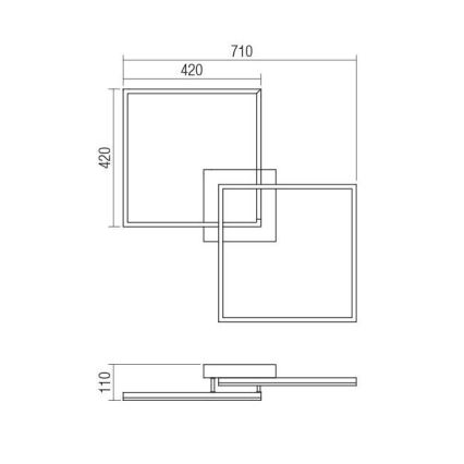 Redo 01-1642 - LED димируемо таванно осветително тяло KLEE LED/57W/230V бяло