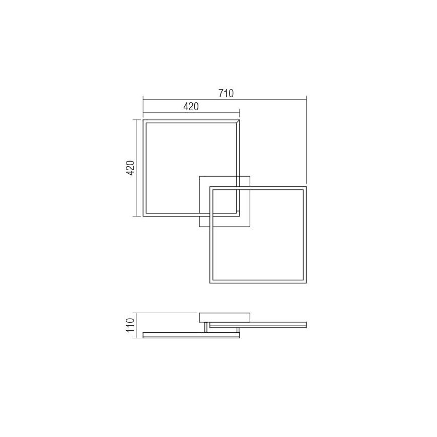 Redo 01-1643 - LED таванна лампа KLEE LED/57W/230V, димируема, златиста
