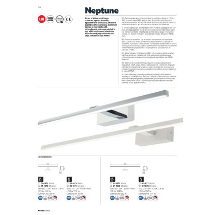 Redo 01-1673 - LED осветление за огледало за баня NEPTUNE LED/12W/230V 60 см IP44 бяло