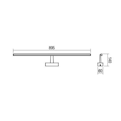 Redo 01-1675 - LED Лампа за огледало за баня NEPTUNE LED/18W/230V IP44