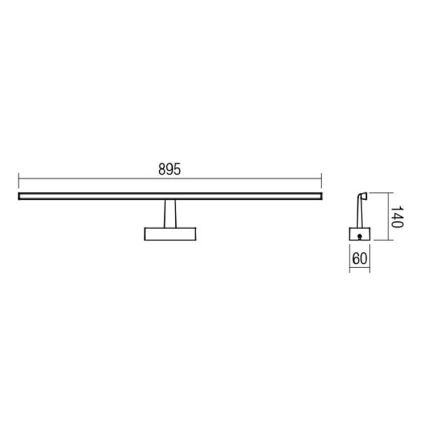 Redo 01-1678 - LED За баня Осветление за огледало NEPTUNE 1xLED/18W/230V IP44