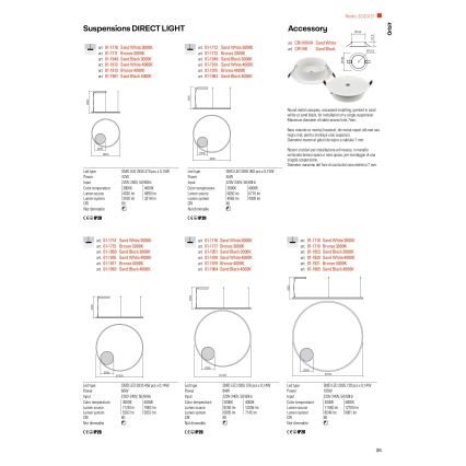Redo 01-1713 - LED Димируем висящ полилей ORBIT LED/55W/230V бронз