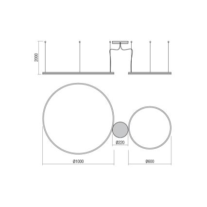 Redo 01-1721 - LED Висящ полилей ORBIT LED/42W + LED/66W/230V