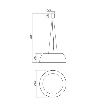 Redo 01-1732 - LED Пендел BLAIR LED/55W/230V 3000K бял