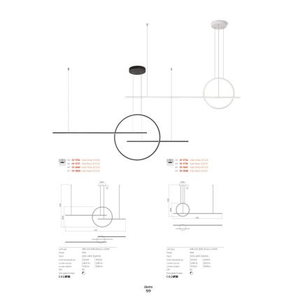 Redo 01-1734 - LED Димируем пендел GIOTTO LED/46W/230V бял