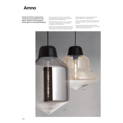 Redo 01-1773 - Пендел AMNO 1x/E27/42W/230V Ø 26 см сив