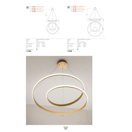 Redo 01-1789 - LED Димируем аплик TORSION LED/27W/230V бял