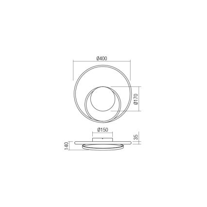 Redo 01-1789 - LED Димируем аплик TORSION LED/27W/230V бял