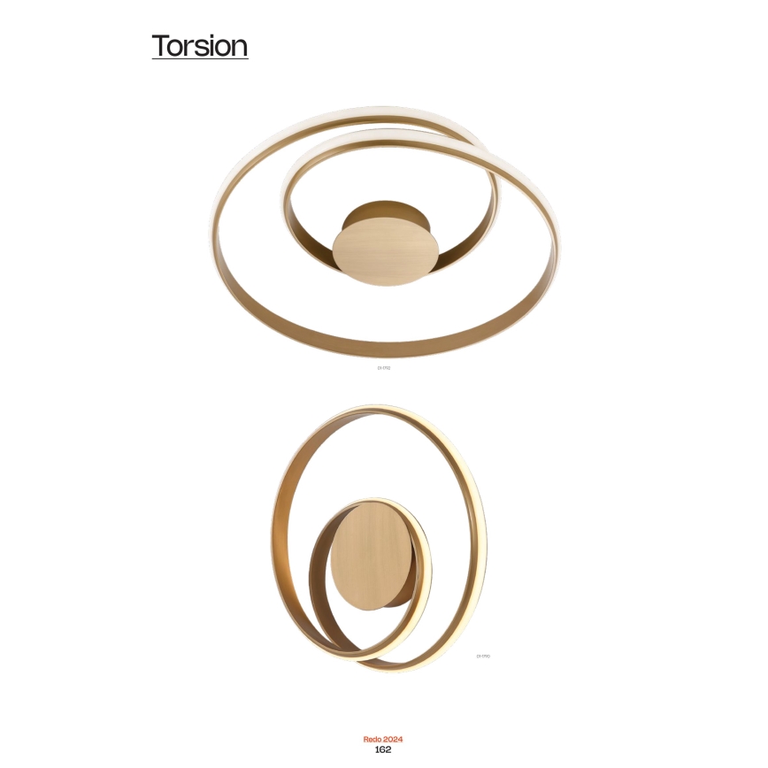 Redo 01-1790 - LED Димируем аплик TORSION LED/27W/230V бронзов
