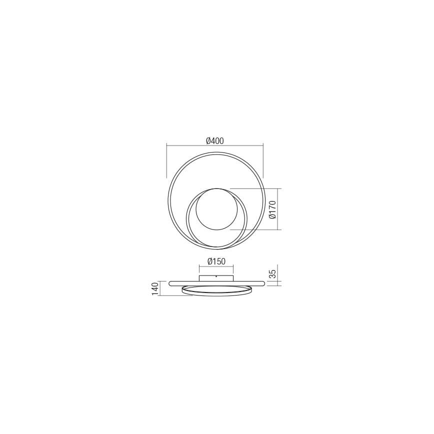 Redo 01-1790 - LED Димируем аплик TORSION LED/27W/230V бронзов