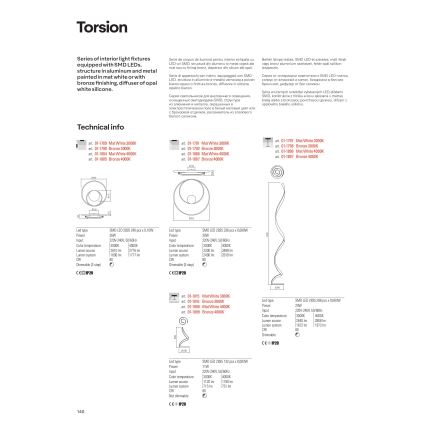 Redo 01-1792 - LED Димируем плафон TORSION LED/30W/230V бронзов