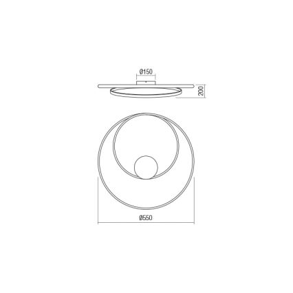 Redo 01-1792 - LED Димируем плафон TORSION LED/30W/230V бронзов