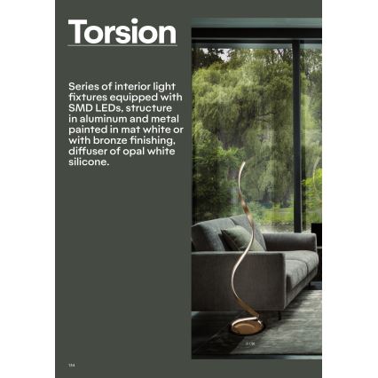 Redo 01-1792 - Димируемо LED таванно осветително тяло TORSION LED/30W/230V Ø 55 см бронзово