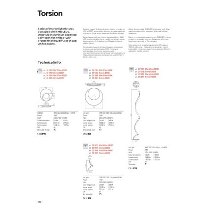 Redo 01-1795 - LED Димируем пендел TORSION LED/40W/230V Ø 74 см бял