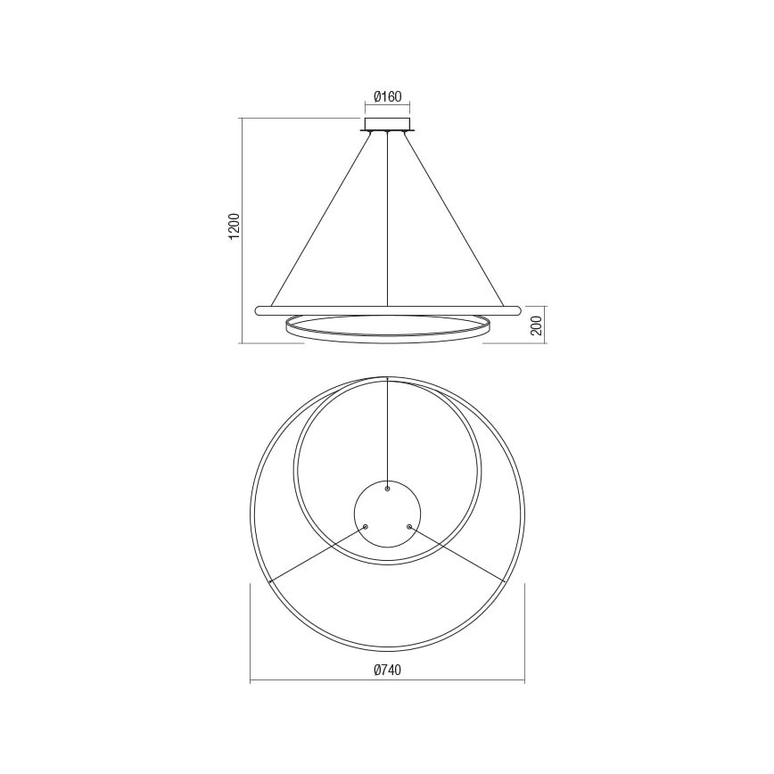 Redo 01-1795 - LED Димируем пендел TORSION LED/40W/230V Ø 74 см бял