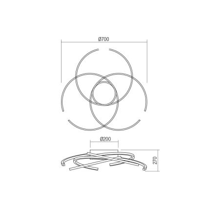 Redo 01-1801 - LED Димируем плафон ALIEN LED/60W/230V 3000K Ø 70 см бял