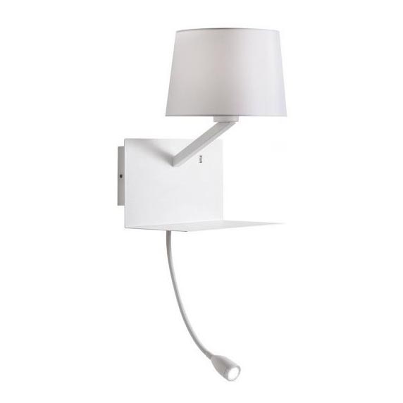 Redo 01-1807 - LED аплик с flexible малко лампа TOMO 1xE27/42W/230V + LED/3W/230V бял