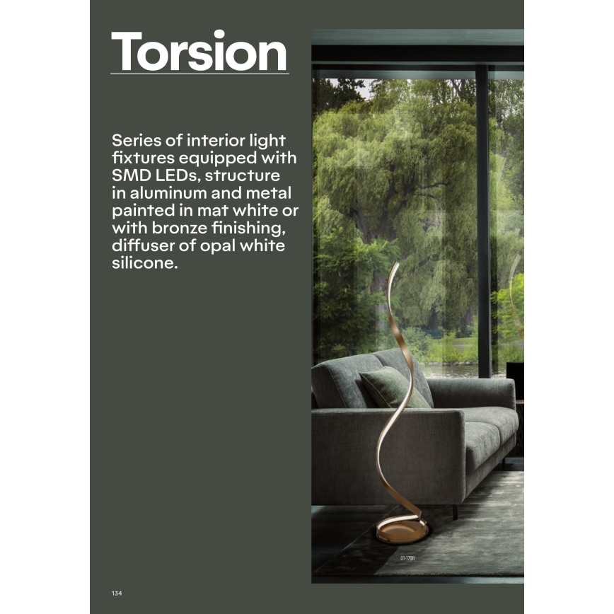 Redo 01-1815 - LED настолна лампа TORSION LED/11W/230V бяла