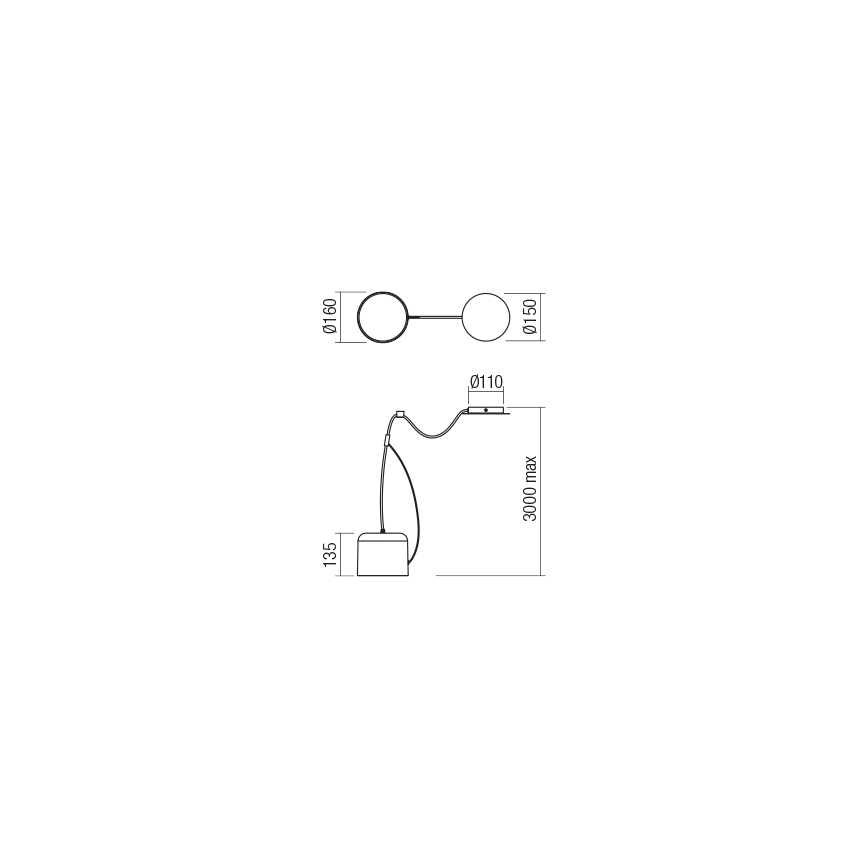 Redo 01-1823 - Пендел DODO 1xE27/15W/230V паяк бял