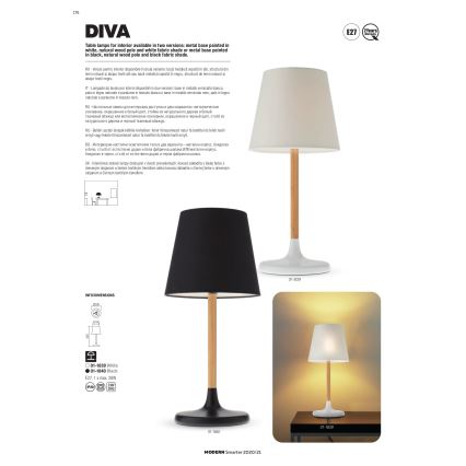 Redo 01-1840 - Настолна лампа DIVA 1xE27/42W/230V