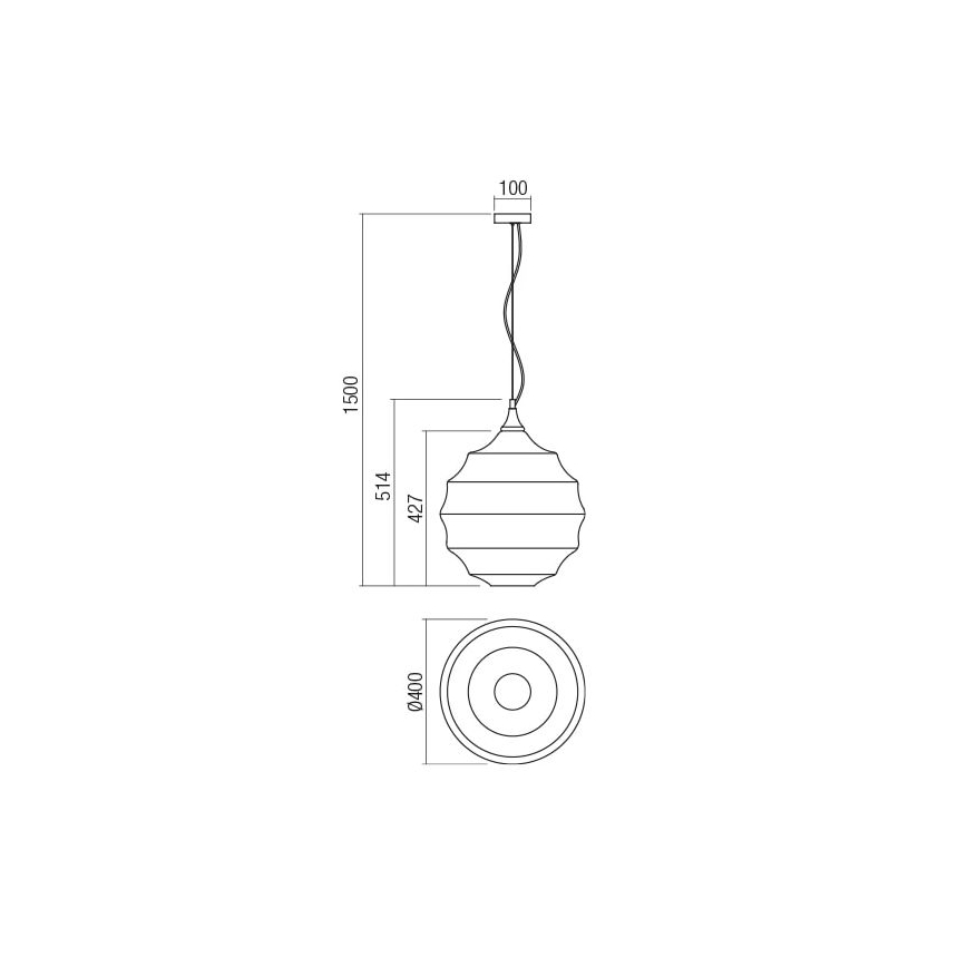 Redo 01-1846 - Пендел SLAG 1xE27/42W/230V Ø 40 см меден
