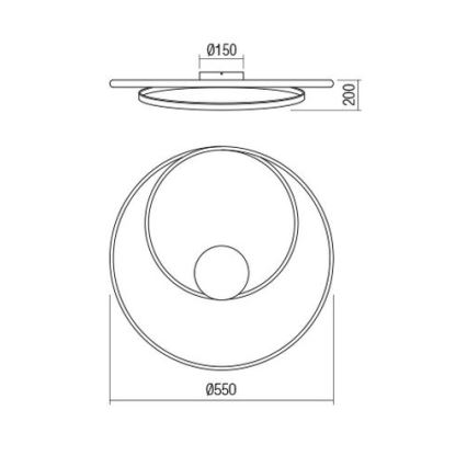 Redo 01-1886 - Димируема LED таванна лампа TORSION LED/29W/230V, диаметър 55 см, бяла