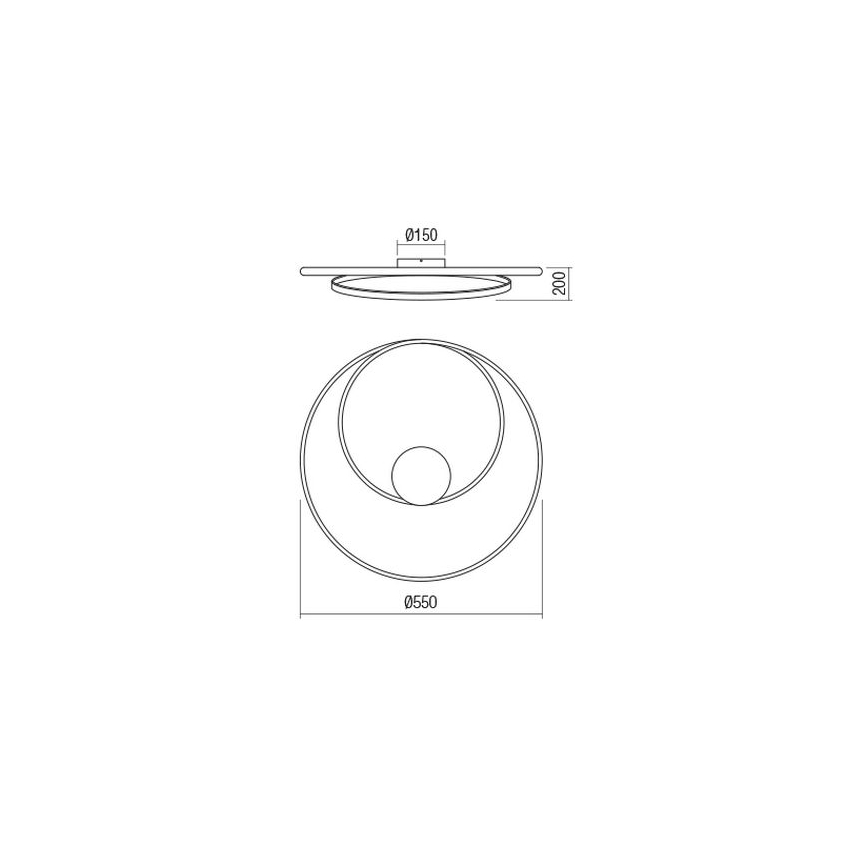 Redo 01-1886 - Димируема LED таванна лампа TORSION LED/29W/230V, диаметър 55 см, бяла