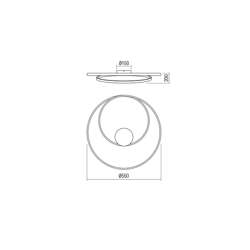 Redo 01-1887 - LED Димируема таванна лампа TORSION LED/29W/230V Ø 55 см бронзова