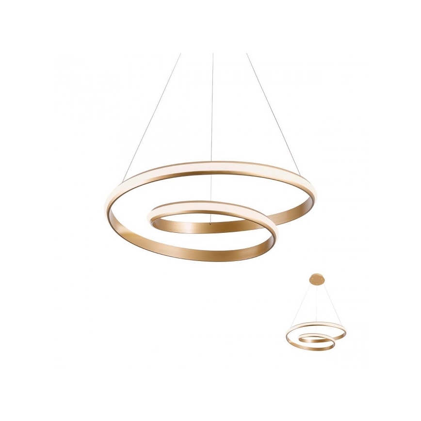 Redo 01-1889 - Димируем LED полилей на кабел TORSION LED/29W/230V, диаметър 55 см, бронзов