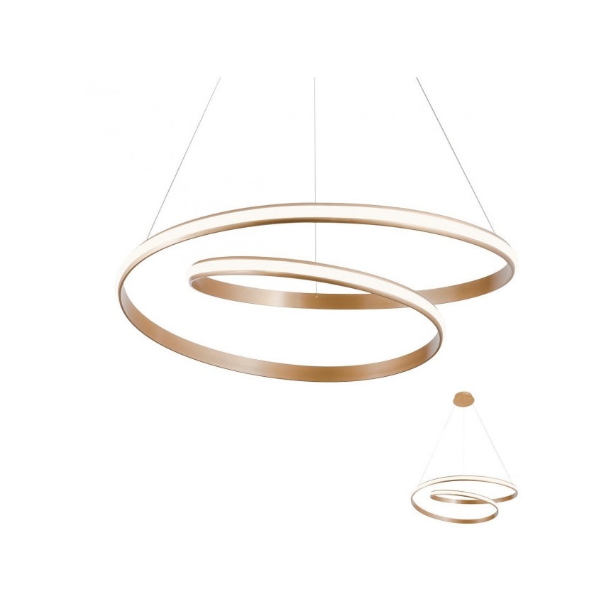 Redo 01-1891 - Димируем LED полилей на кабел TORSION LED/35W/230V, диаметър 75 см, бронзов