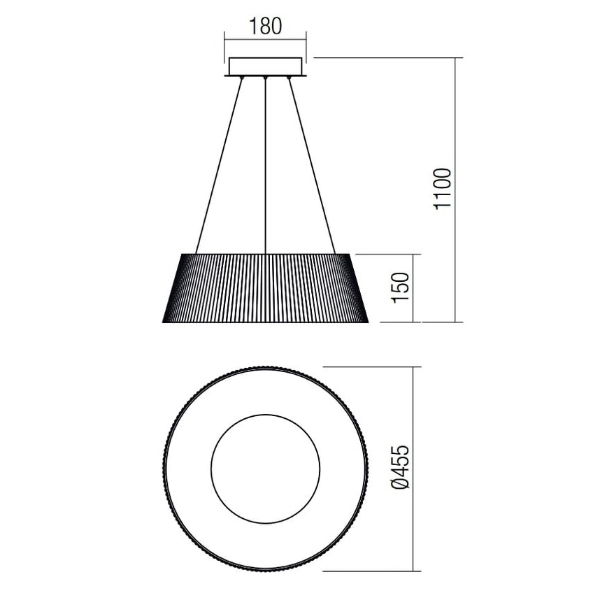 Redo 01-1938 - LED Пендел SARIS LED/36W/230V антрацит