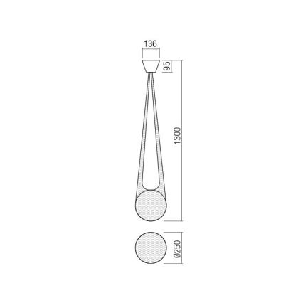 Redo 01-1972 - LED Пендел ALLURIA 1xE27/5W/230V Ø 25 см