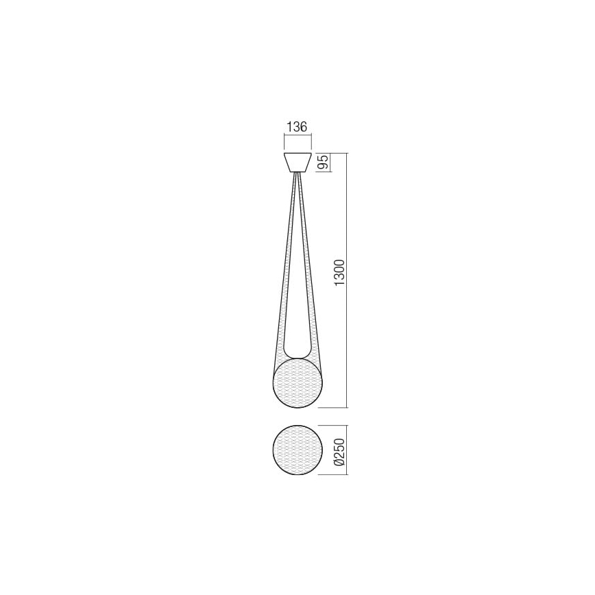 Redo 01-1972 - LED Пендел ALLURIA 1xE27/5W/230V Ø 25 см