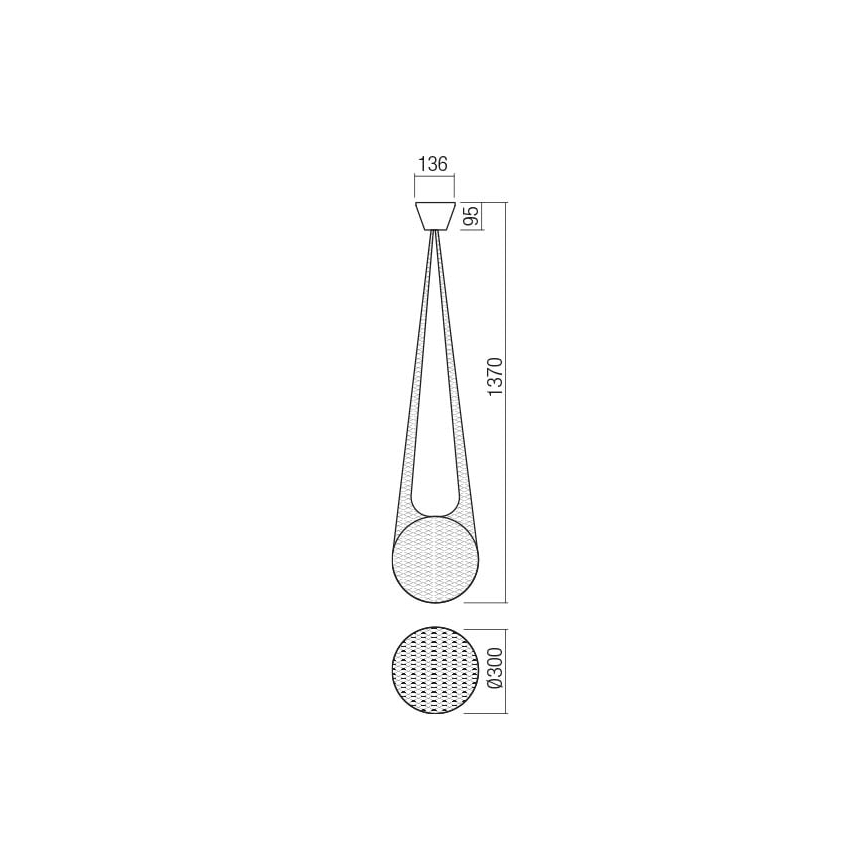 Redo 01-1973 - LED Пендел ALLURIA 1xE27/7W/230V Ø 30 см