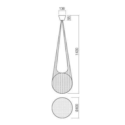 Redo 01-1974 - LED Пендел ALLURIA 1xE27/10W/230V Ø 40 см