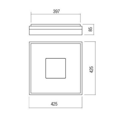 Redo 01-1998 - Димируемо LED таванно осветително тяло MAYA LED/42W/230V 42,5x42,5 cm златно