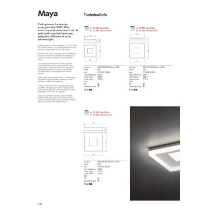Redo 01-2000 - LED димируемо таванно осветително тяло MAYA LED/55W/230V 51x51 cm златисто