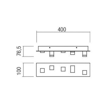 Redo 01-2013 - LED Плафониера PIXEL LED/15W/230V 3000K 40x10 см черен