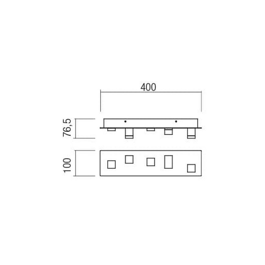 Redo 01-2013 - LED Плафониера PIXEL LED/15W/230V 3000K 40x10 см черен