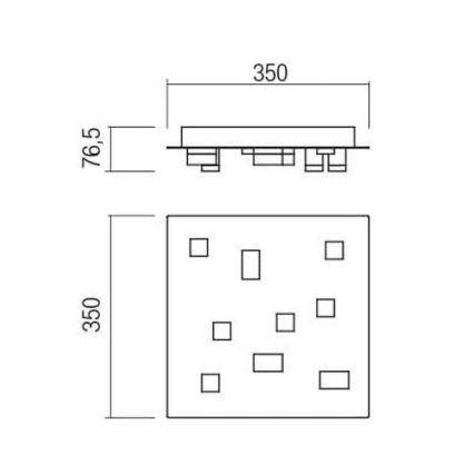 Redo 01-2014 - LED Плафониера PIXEL LED/27W/230V 3000K 35x35 см бял