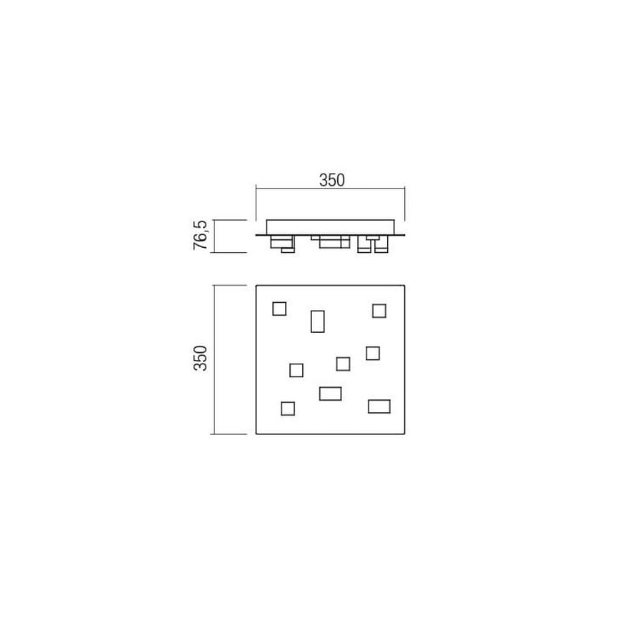 Redo 01-2015 - LED Плафониера PIXEL LED/27W/230V 3000K 35x35 см  черен