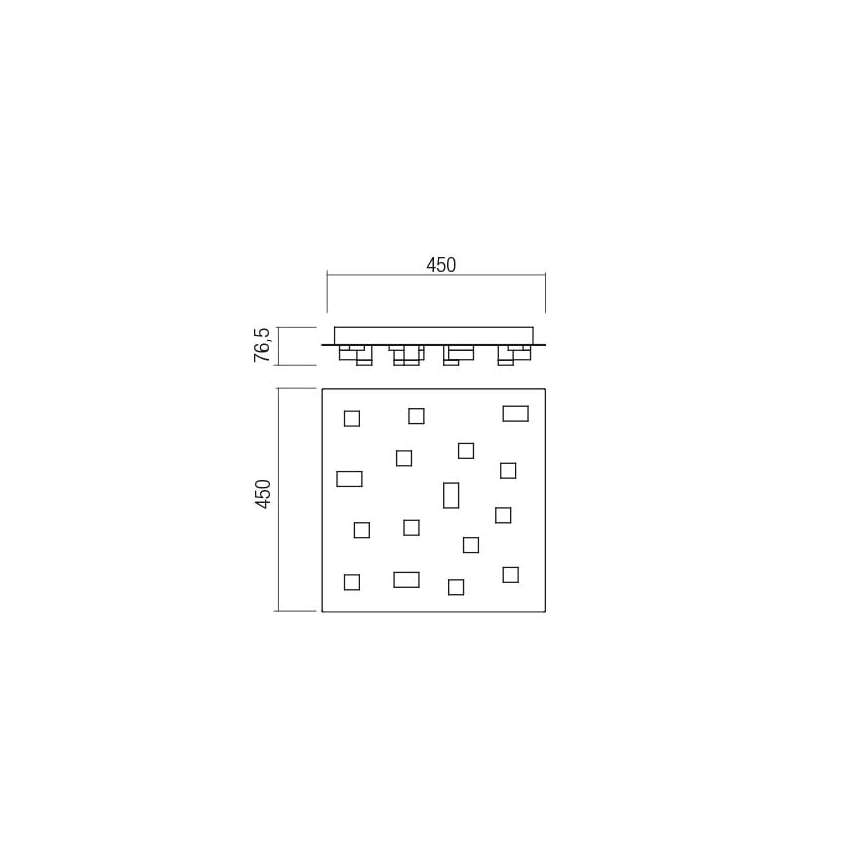 Redo 01-2017 - LED Плафониера PIXEL LED/48W/230V 3000K 45x45 см черен