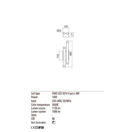 Redo 01-2033 - LED аплик MADISON 4xLED/4W/230V златист