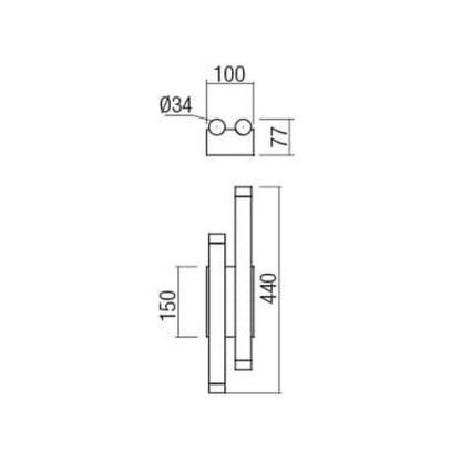 Redo 01-2035 - LED аплик MADISON 4xLED/4W/230V черен