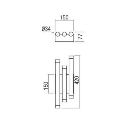 Redo 01-2036 - LED аплик MADISON 6xLED/4W/230V златист