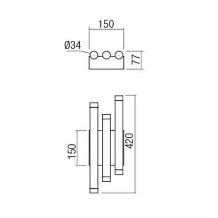 Redo 01-2037 - LED аплик MADISON 6xLED/4W/230V меден